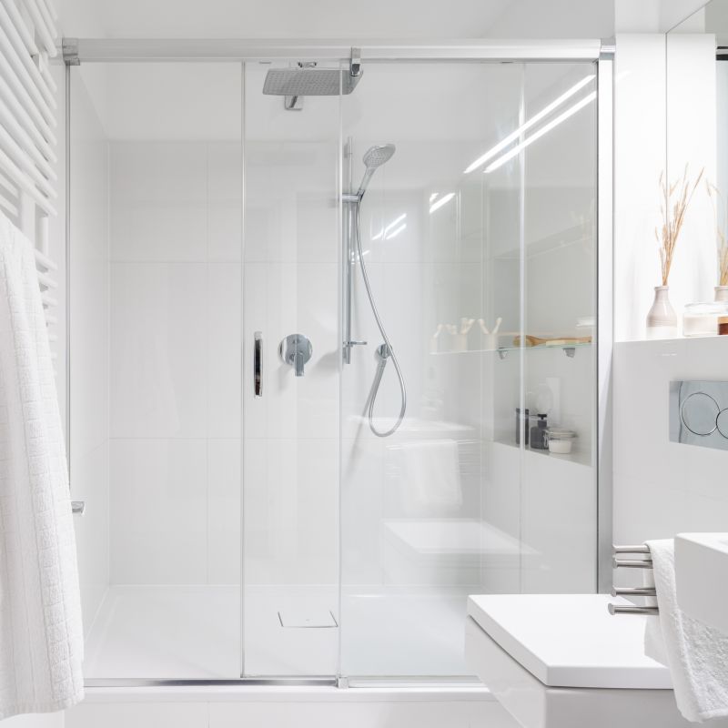 Elegant Shower with Chrome Accents